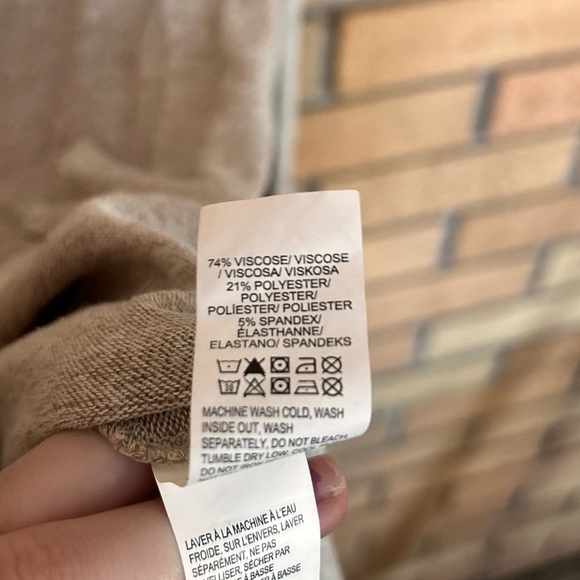 Lucky Brand Off the Shoulder Knit Sweater Beige Size Small - Picture 4 of 9